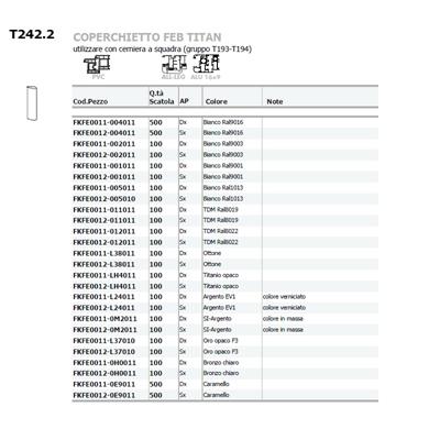 COPERTURA BIANCA SX PER CERNIERA INF.              [*] (100)