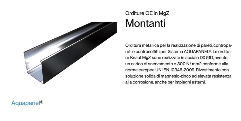 PROFILO MONTANTE C 50/100/50 0,6MM L.3000 AQUAPANEL