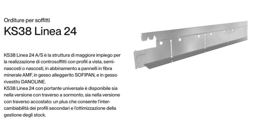 PROFILO PORTANTE T24/38 SERIE KS38 L.3700mm BIANCO