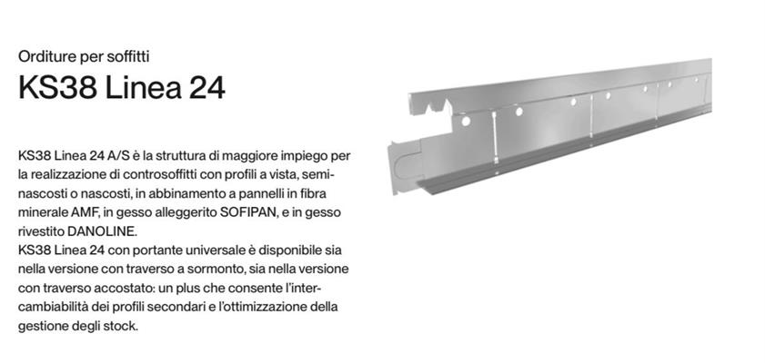 PROFILO TRASV. T24/38 SERIE KS38 L.600mm