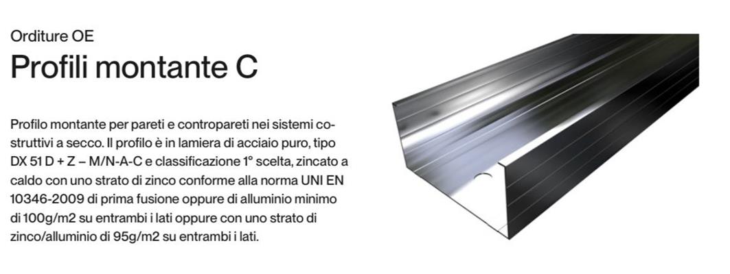 PROFILO MONTANTE C 50/75/50 SP.0,6MM L.4000            (120)