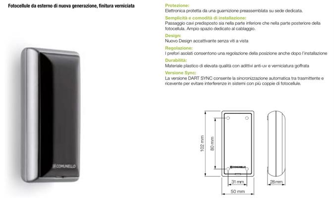 COPPIA FOTOCELLULE DART P.15mt