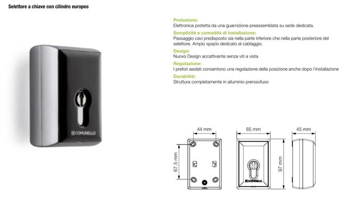 SELETTORE A CHIAVE EUROPEA