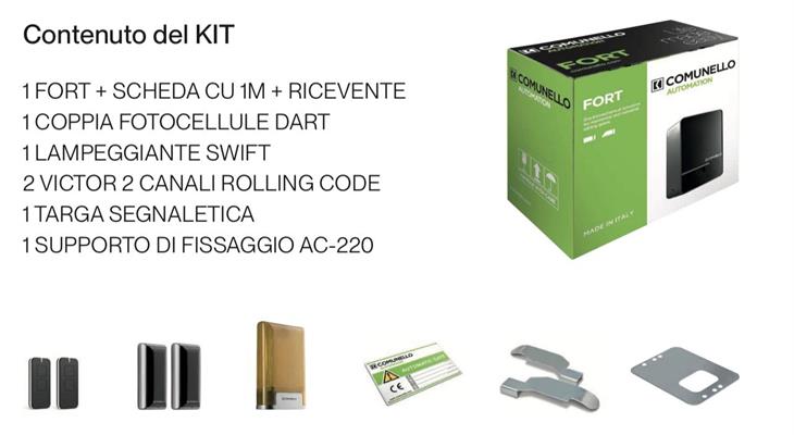 KIT FORT 600 PER CANCELLO SCORREVOLE FORT 24V HP 600KG