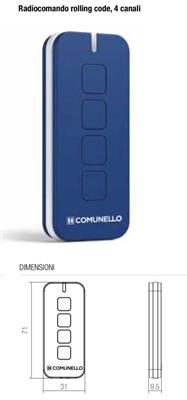 RADIOCOMANDO ROLLING CODE 4CH GRIGIO