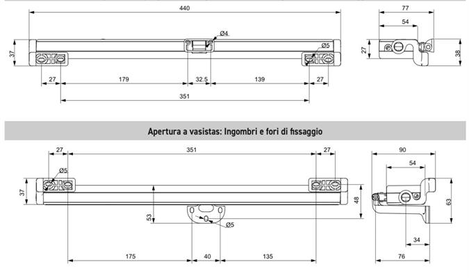 ATTUATORE A CATENA L35 SLIM WI-FI 110/230VAC 350N NERO
