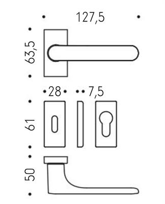 MANIGLIA DOPPIA ONEQ WHITE ROSETTA STRETTA FORO YALE