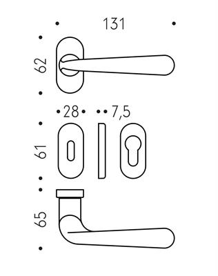 MANIGLIA DOPPIA ROBODUE CROMO/SAT F.YALE BOCCHETTA STR. (20)