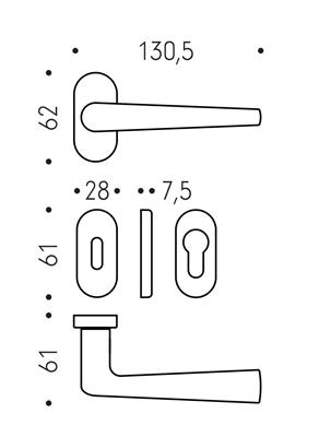 MANIGLIA DOPPIA ROBOTRE ROS/STRETTA OROLUCIDO F/YALE    (20)