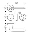 MANIGLIA DOPPIA ROBOQUATTRO OTTONE CR/MAT FORO PATENT   (20)