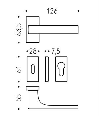 MANIGLIA DOPPIA ROBOCINQUE-S BIANCOMAT BOCC.STR.YALE    (20)