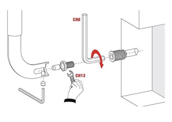 KIT FISSAGGIO SINGOLO NON PASSANTE CON BUSSOLA FILETTATA