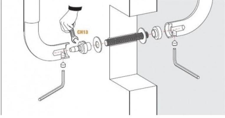 KIT FISSAGGIO DOPPIO PASSANTE ACCIAIO