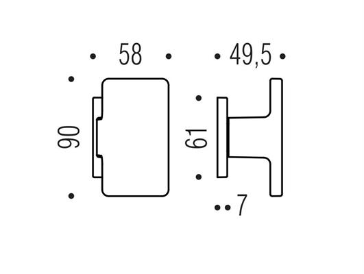 POMOLO PUSH OTTONE CROMO/SAT RETTANGOLARE 58X90 SPORGE 49.5