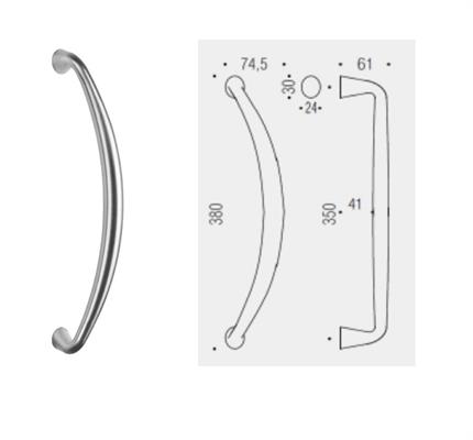 MANIGLIONE TENDER OTTONE CROMO/SAT I.350  [#]