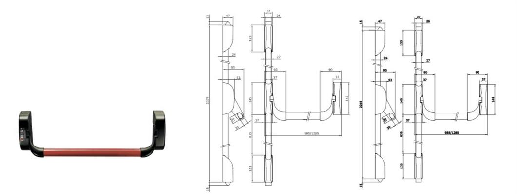 ANTIPANICO IDEA BASE CHIUSURA VERTICALE DUPLICE