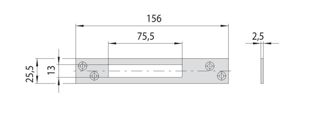 CONTROPIASTRA ACCIAIO MM. 156*25                        (25)