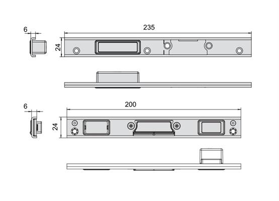 CONTROPIASTRE DX PER 3 SCROCCHI F.U 24X6                 (6)