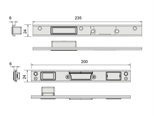 CONTROPIASTRE SX PER 3 SCROCCHI F.U 24X6                 (6)
