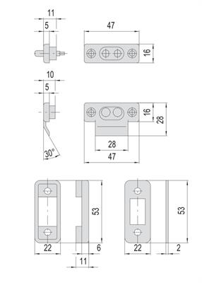 CONTATTI ELETTRICI IN NYLON CON SPESSORI                 (6)