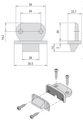 BOCCHETTA REGOLABILE PER PORTE IN LEGNO E PVC            (6)