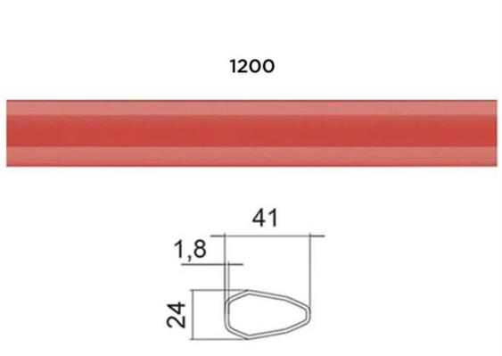 BARRA OVALE ROSSA CM.120 PER MANIGLIONI ALPHA PUSH       (6)