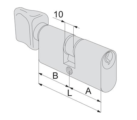 CILINDRO OVALE + POMOLO L.55,4 27,7 + 27,7[#]            (6)