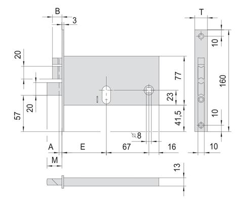 SERRATURA ELET. F20 E.80 2 MAND.+SCR.                    (1)