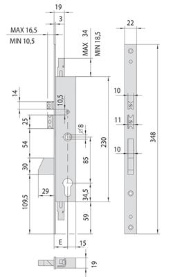 SERRATURA ELET.3PUNTI F.22 E30 1 MAN.+SCR.               (1)