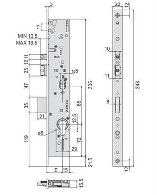 SERRATURA ELET. 3PUNTI   F22 E35 SCR.+2MAND. [#]