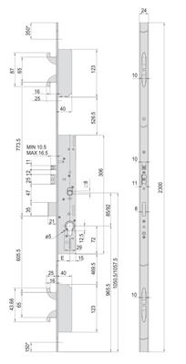 SERRATURA MUL.TOP.MAX F.U E35 SCR.+4GANCI.ELETTRICA