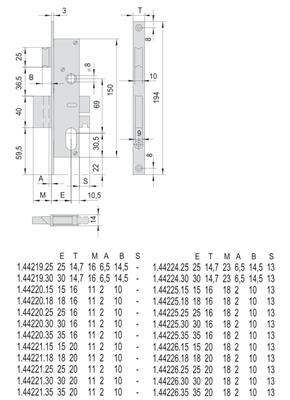 SERRATURA MONTANTE F16 E15 SCR.+ 1MAND.                  (1)