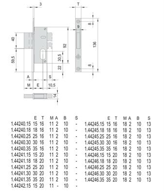 SERRATURA MONTANTE F16 E30 2 MANDATE                     (1)