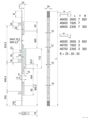 SERRATURA MULTIPUNTO F.-- E35 RULLO + MAND.