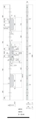 SERRATURA I.92 E.35 3 SCROCCHI+2 MAND. FRONT.--