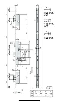 SERRATURA MULTIP.TOP F.-- E40 SCR+2MAND.