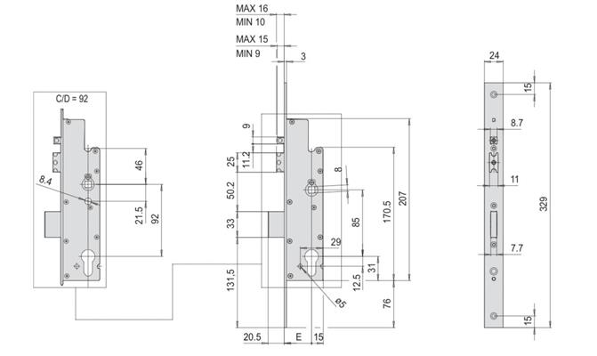 SERRATURA MULTITOP MATIC F.24X3 E.35