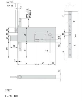 SERRATURA DOPPIA MAPPA F22 E90 4 MAND + SCROC.[#]       (12)
