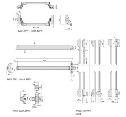 ANTIPANICO TOUCH BAR 3p COMPONIBILE F.97 GRIGIO 1200mm