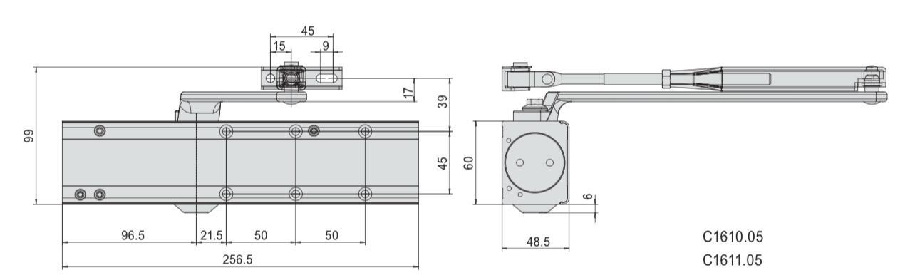 CHIUDIPORTA AEREO PROFESSIONAL PLUS2 CON ARRESTO SUL BRACCIO