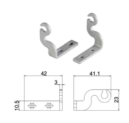STAFFA SUPPORTO ESTERNA L20 INSERT - BIANCO
