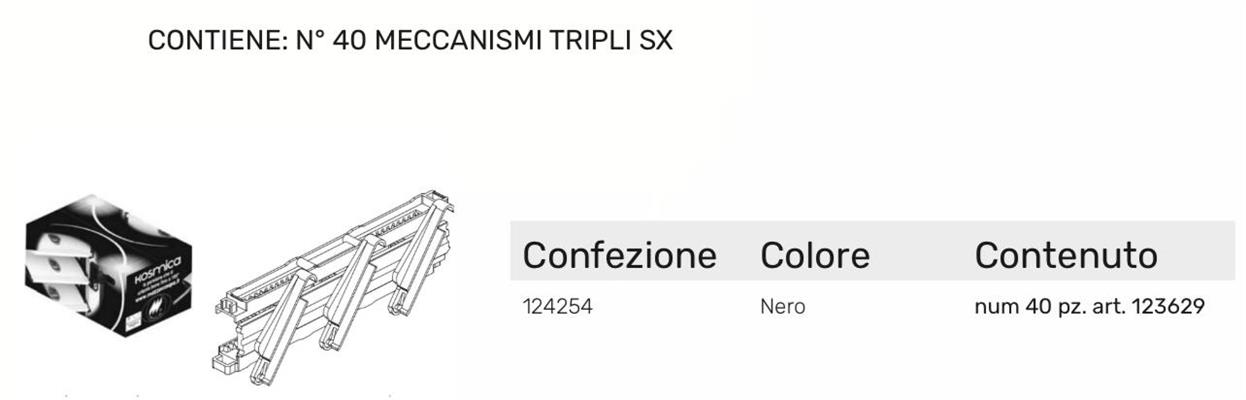 KOSMICA OVALINA INFILARE MECCANISMI TRIPLI SX CF DA 40pz