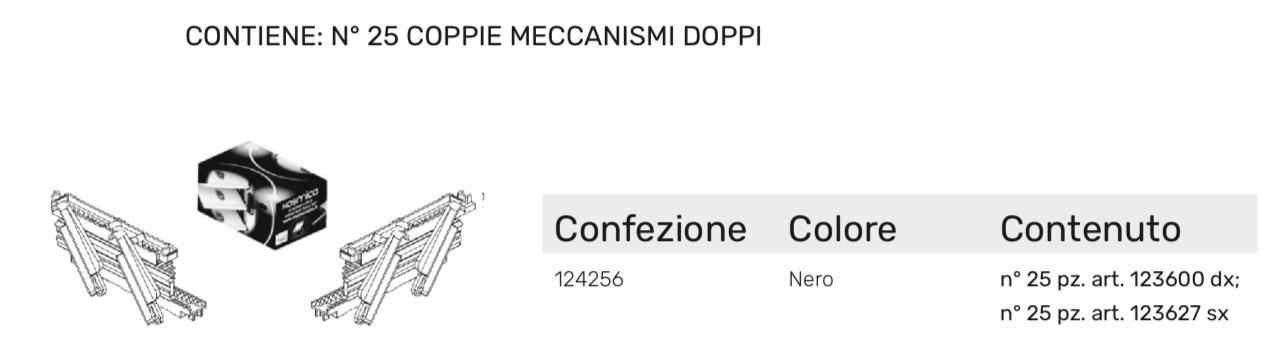 KOSMICA OVALINA INFILARE MECCANISMI DOPPI 25pzDX+25pzSX