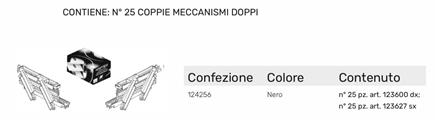 KOSMICA OVALINA INFILARE MECCANISMI DOPPI 25pzDX+25pzSX