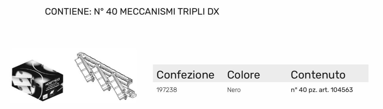 KOSMICA OVALINA MECCANISMI TRIPLI DX CF DA 40pz