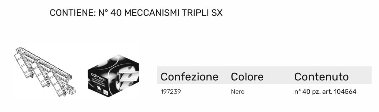 KOSMICA OVALINA MECCANISMI TRIPLI SX CF DA 40pz
