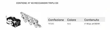 KOSMICA SEK MECCANISMI TRIPLI DX CF DA 40pz
