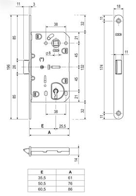 SERRATURA MEDIANA EVOLUTION PATENT F.18 BRONZO VERNIC.  (50)