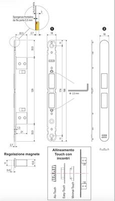 SERRATURA MAGNETICA TOUCH F.18x196mm GRIGIO             (10)