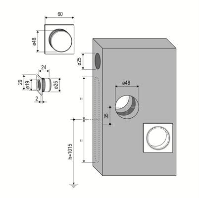 KIT K SCIVOLA TRE ROSETTE QUADRE CROMATO SATINATO        (1)